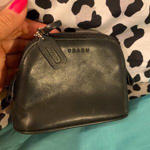 Coach vintage black cosmetic case toiletries bag Small 5" L